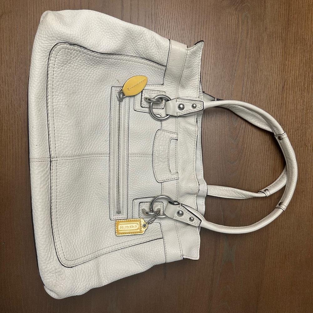 Coach Penelope Pebbled Leather Shoulder Bag with Yellow Charms - Picture 4 of 9